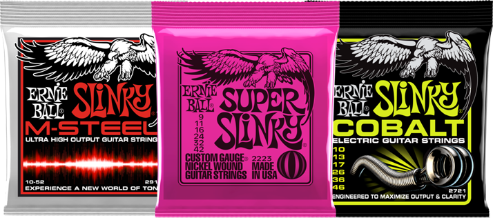 Packs of Ernie Ball guitar strings